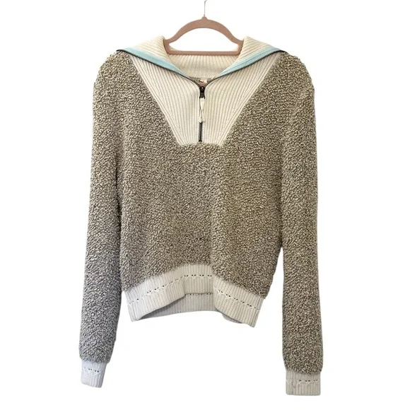 Anthropologie Cozy Knit Moth Kiruna Quarter Zip Pullover Sweater - XS - Picture 2 of 11
